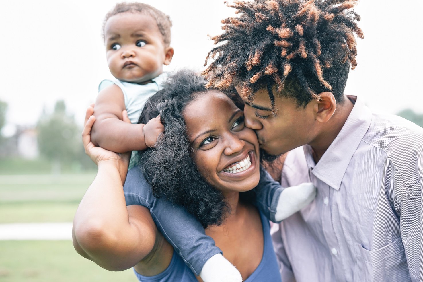 Portrait of a Happy Family Outdoors